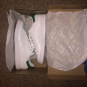 ADIDAS Stan Smith White/ Green Sz 9 Womens (NEW)